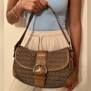 Coach Brown Shoulder Bag with Monogram
